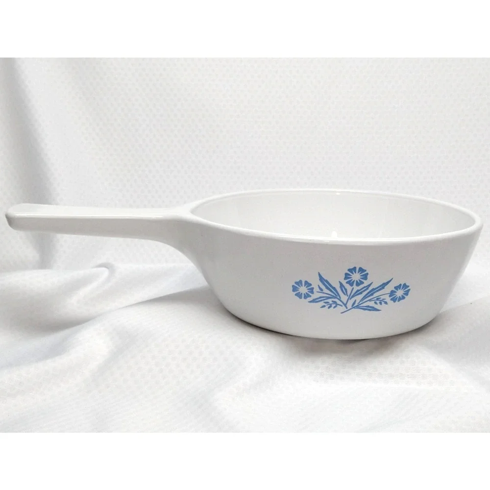 CorningWare Blue Cornflower 1 Pint P-83-B Skillets Set 2 Saucepans Vintage 1970s